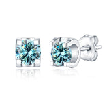 S925 Moissanite Round Cut Stud Earrings