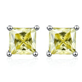 S925 Moissanite Princess Cut Stud Earrings