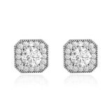 S925 Silver Moissanite Square Hola Stud Earrings