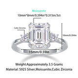 Moissanite Octagon Cut Three-Stone Engagement Ring