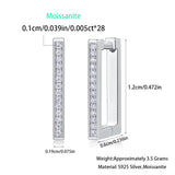 S925 Moissanite Square Shape Earrings