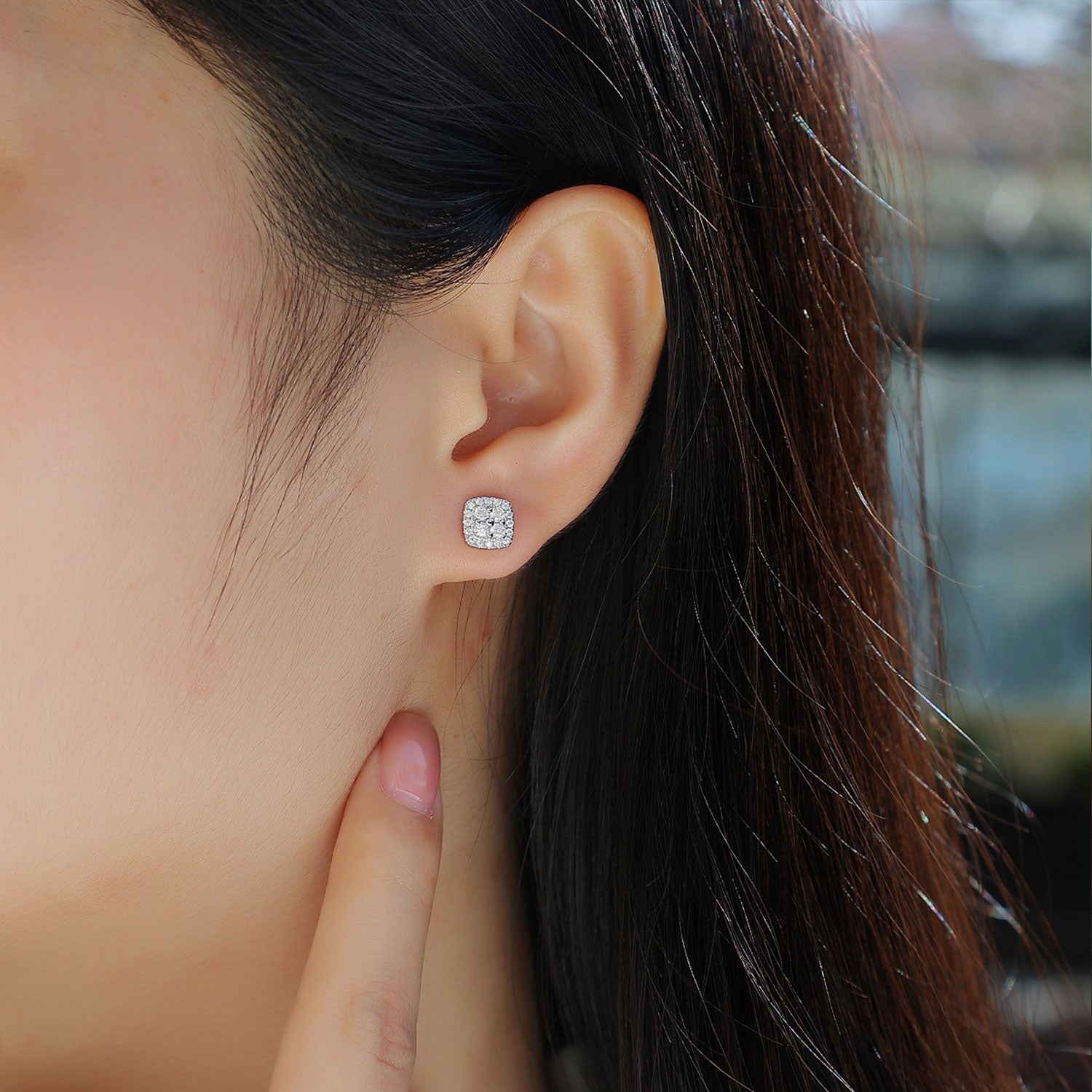 S925 Moissanite Sqaure Earring