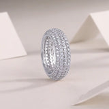 Moissanite Five Row Pave Setting Ring