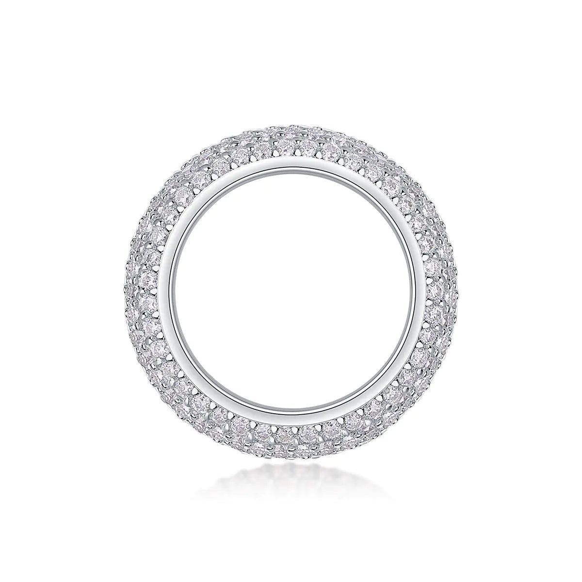 Moissanite Five Row Pave Setting Ring