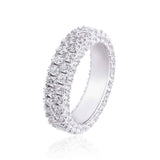 S925 Moissanite Two Row Stone Side Eternity Ring