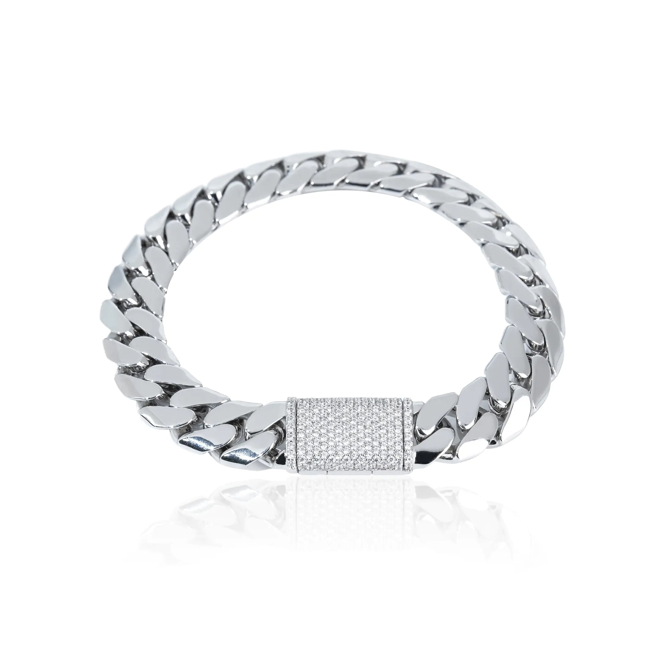 Iced Clasp Prong Miami Cuban Bracelet