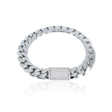 S925 Moissanite Clasp Prong Miami Cuban Bracelet