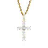 S925 Moissanite Princess Cut Cross Pendant