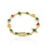 Multi Color Mixed Shape Gemstone Bracelet