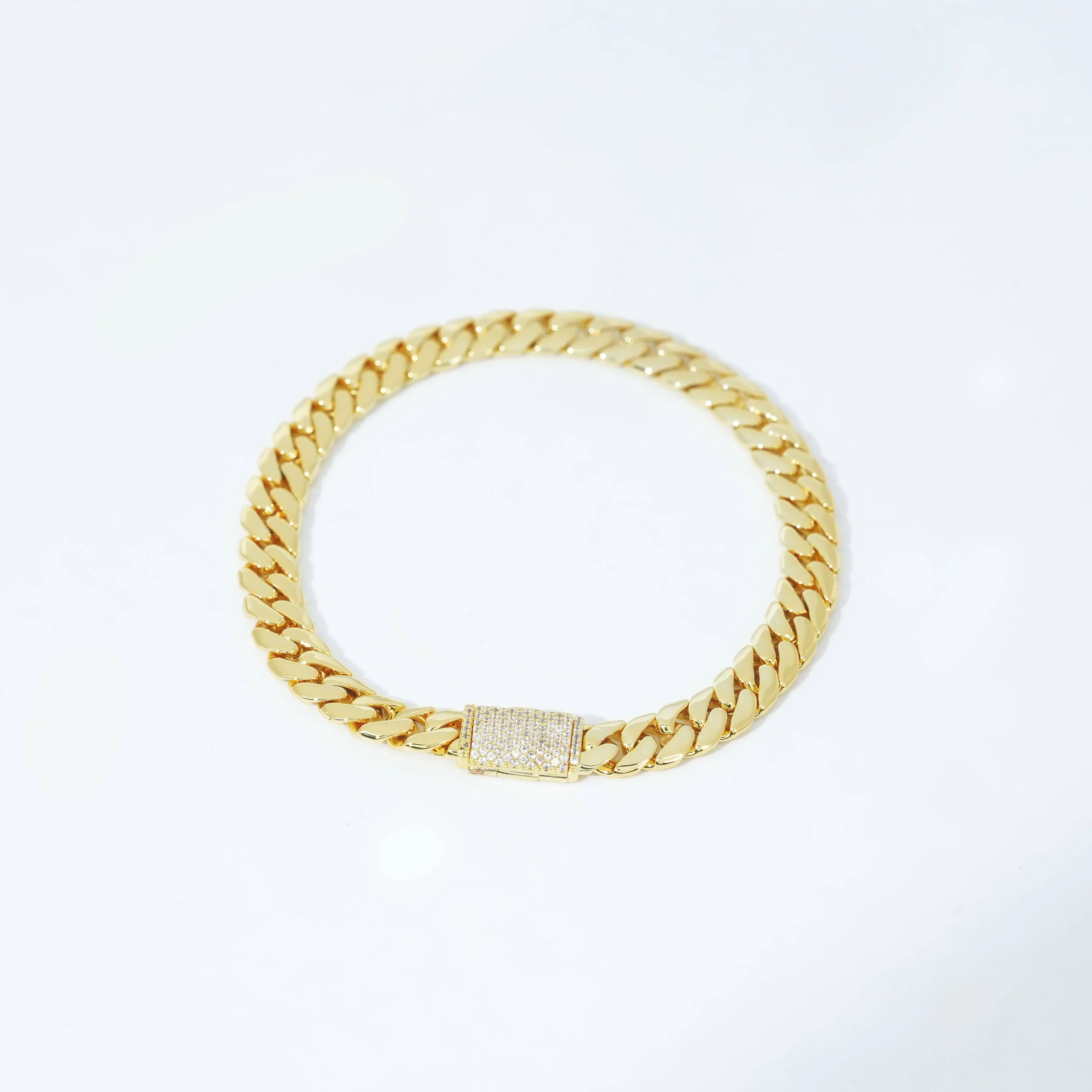 Iced Clasp Prong Miami Cuban Bracelet