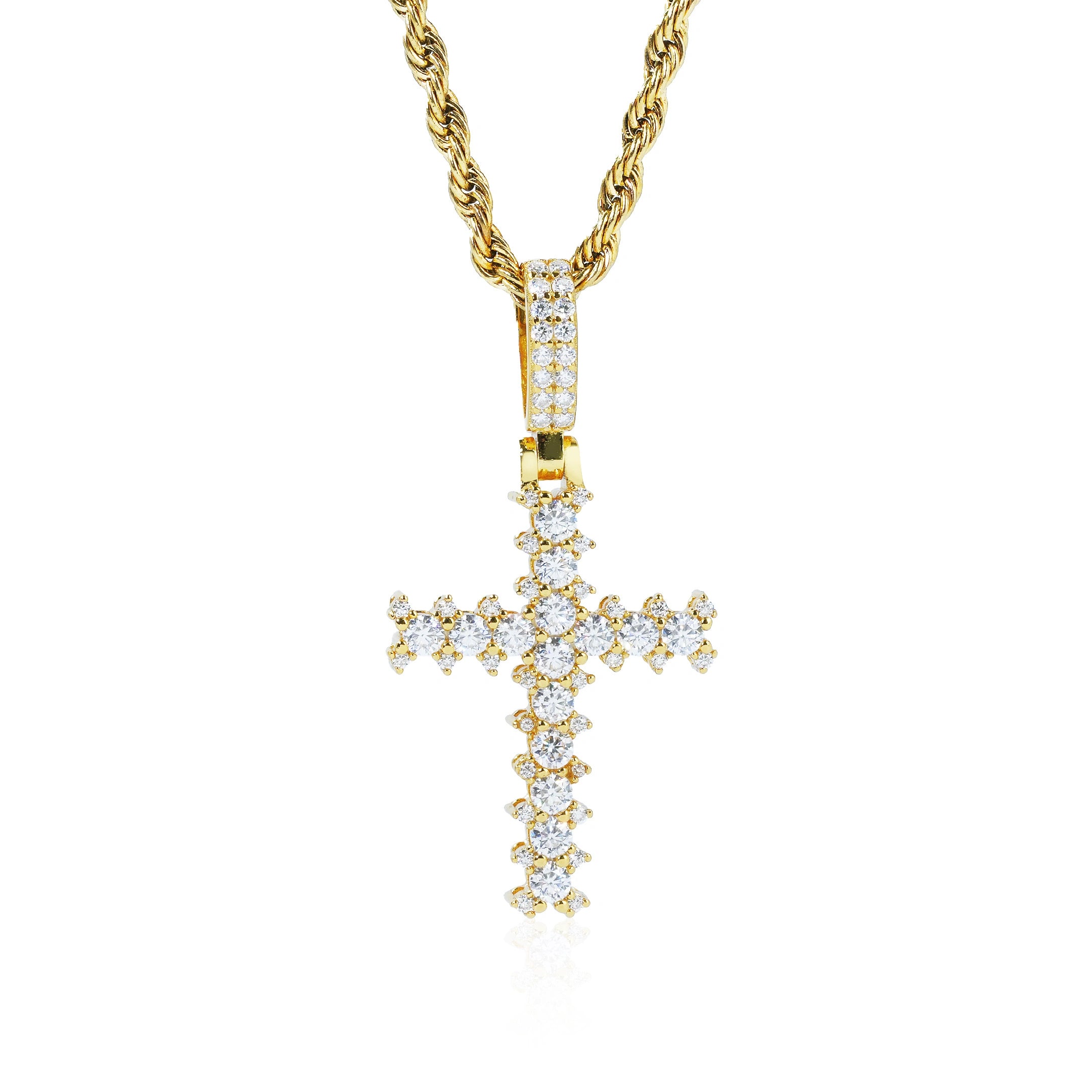 S925 Moissanite Spiked Cross Pendant