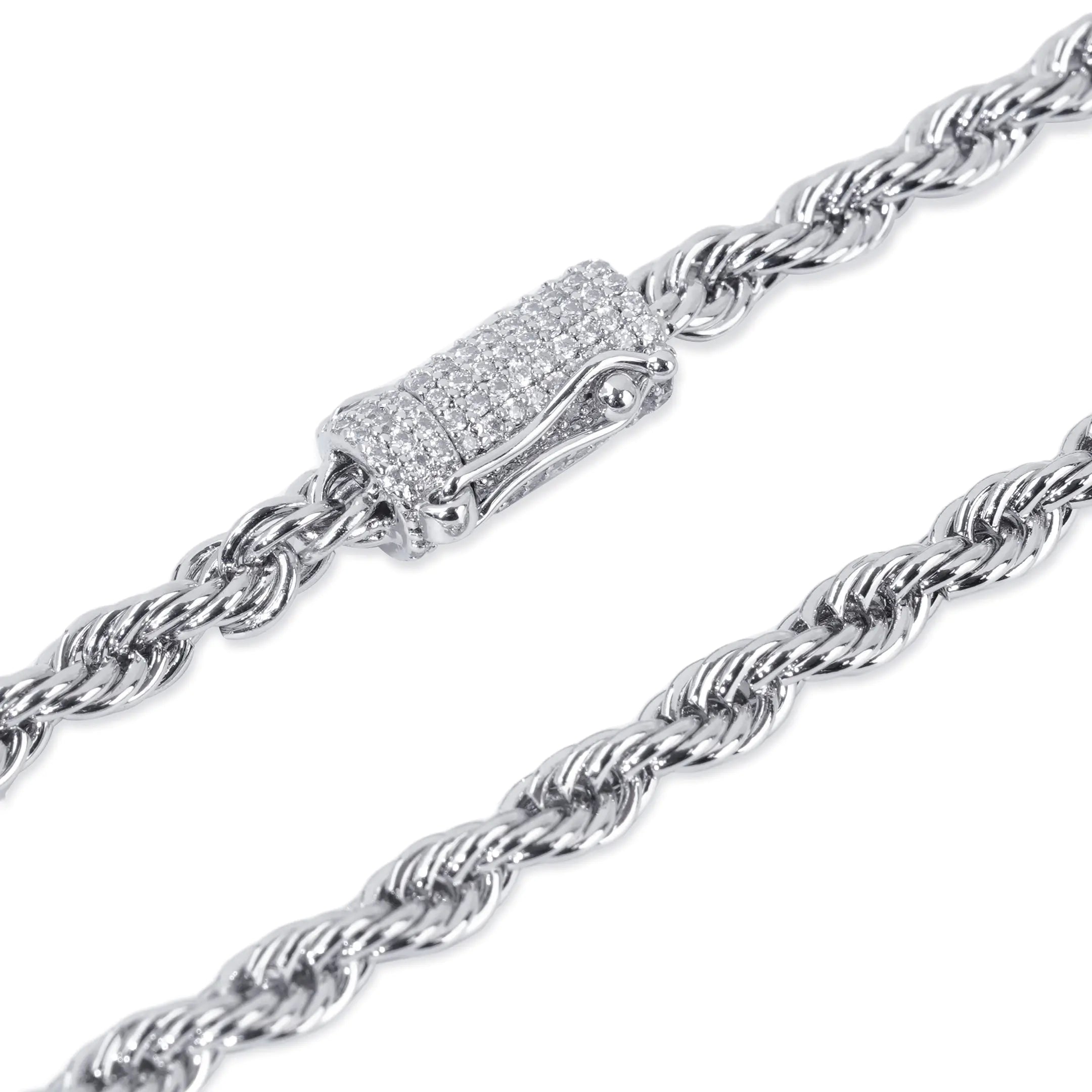 4MM Rope Chain With Moissanite Clasp