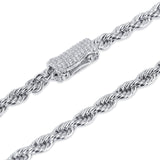 4MM Rope Chain With Moissanite Clasp