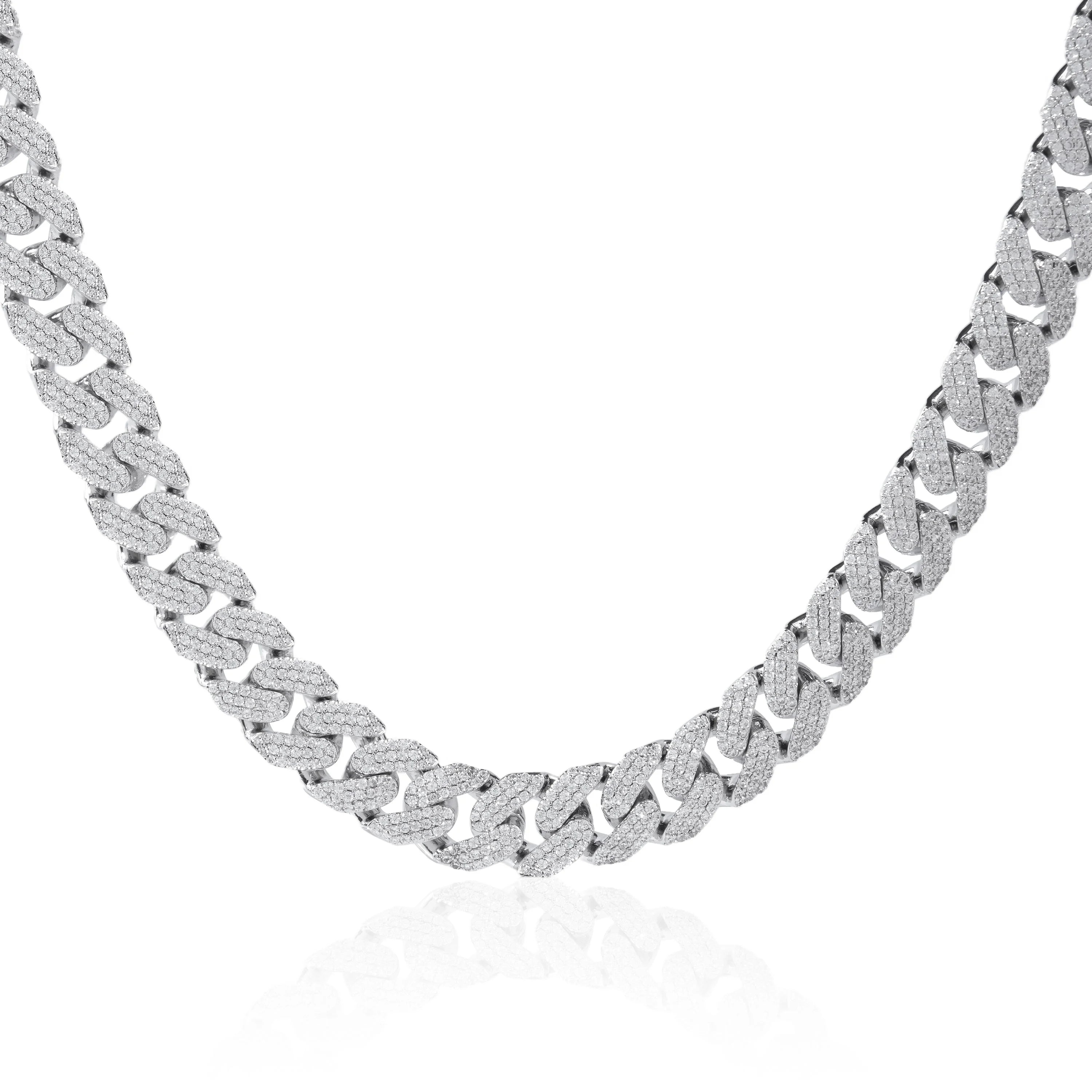 S925 Moissanite 10MM Cuban Chain