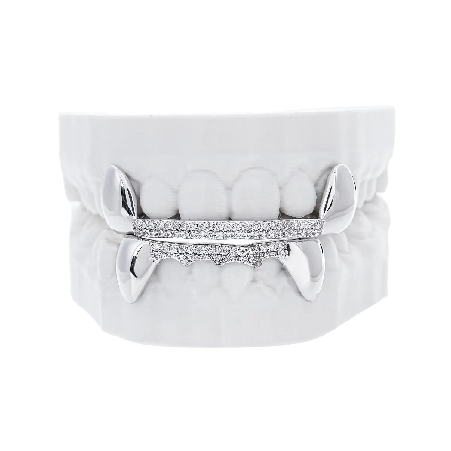 Custom Iced Bar With Polished Fang Grillz