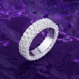 S925 Moissanite Two Row Stone Side Eternity Ring