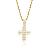 S925 Moissanite Baguette Cross Pendant