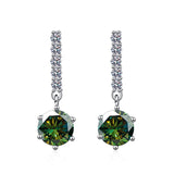 S925 Moissanite Round Cut Dangly Earrings