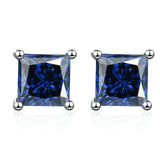 S925 Moissanite Princess Cut Stud Earrings