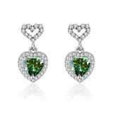 S925 Moissanite Heart Cut Dangly Earrings