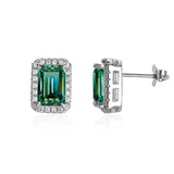 S925 Moissanite Emerald Cut Hola Stud Earrings