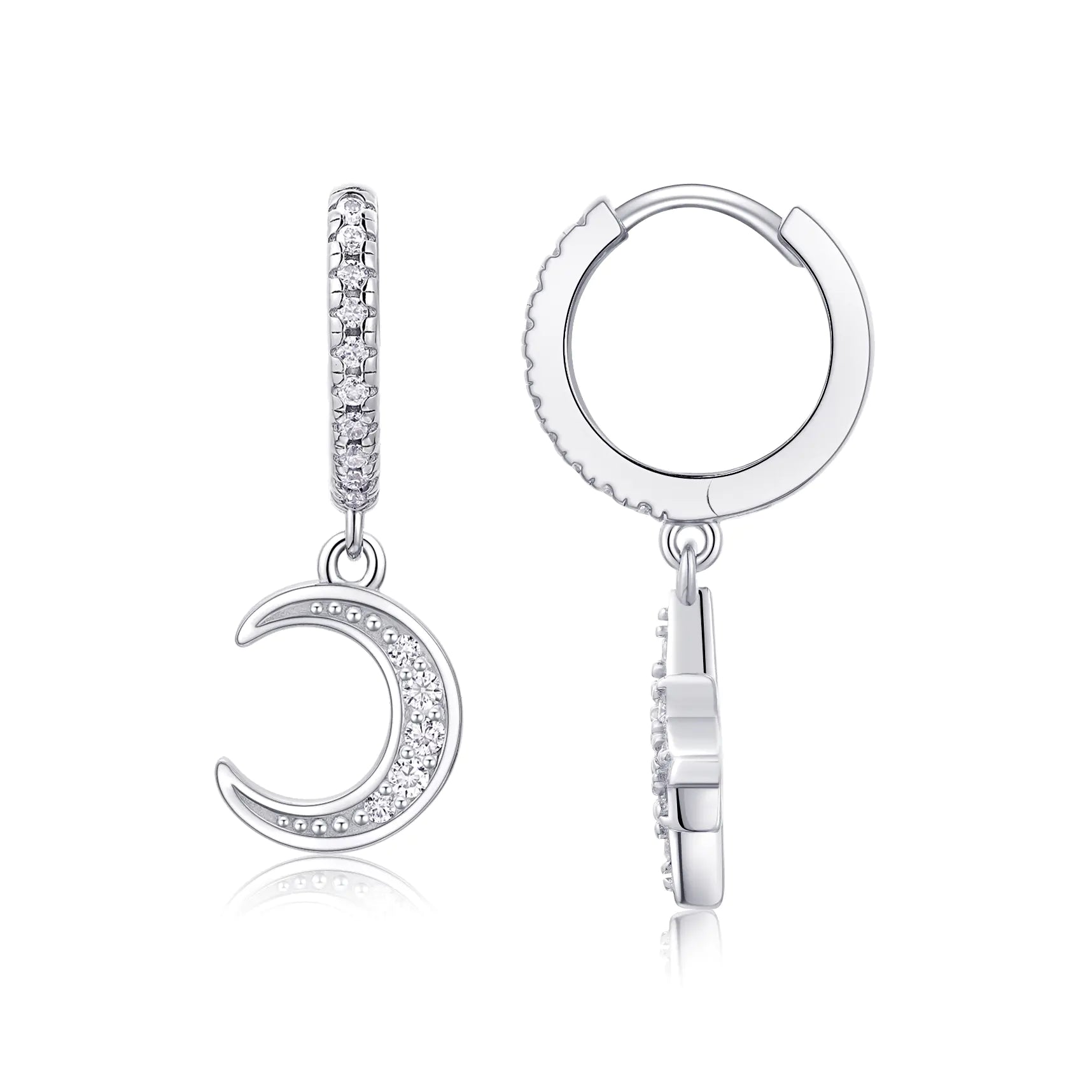 S925 Moissanite  Moon Meteors Earrings