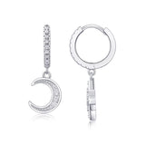 S925 Moissanite  Moon Meteors Earrings