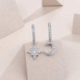 S925 Moissanite  Moon Meteors Earrings