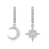 S925 Moissanite  Moon Meteors Earrings