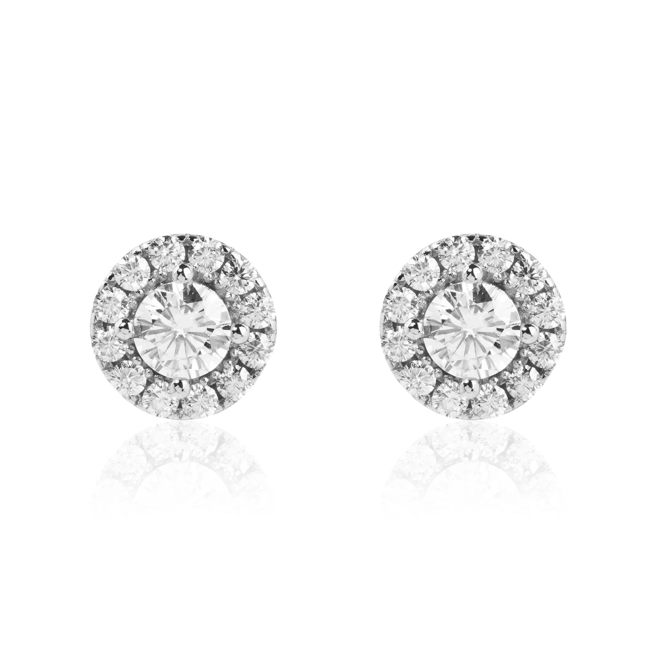 S925 Silver Moissanite Cluster Solitaire Earrings