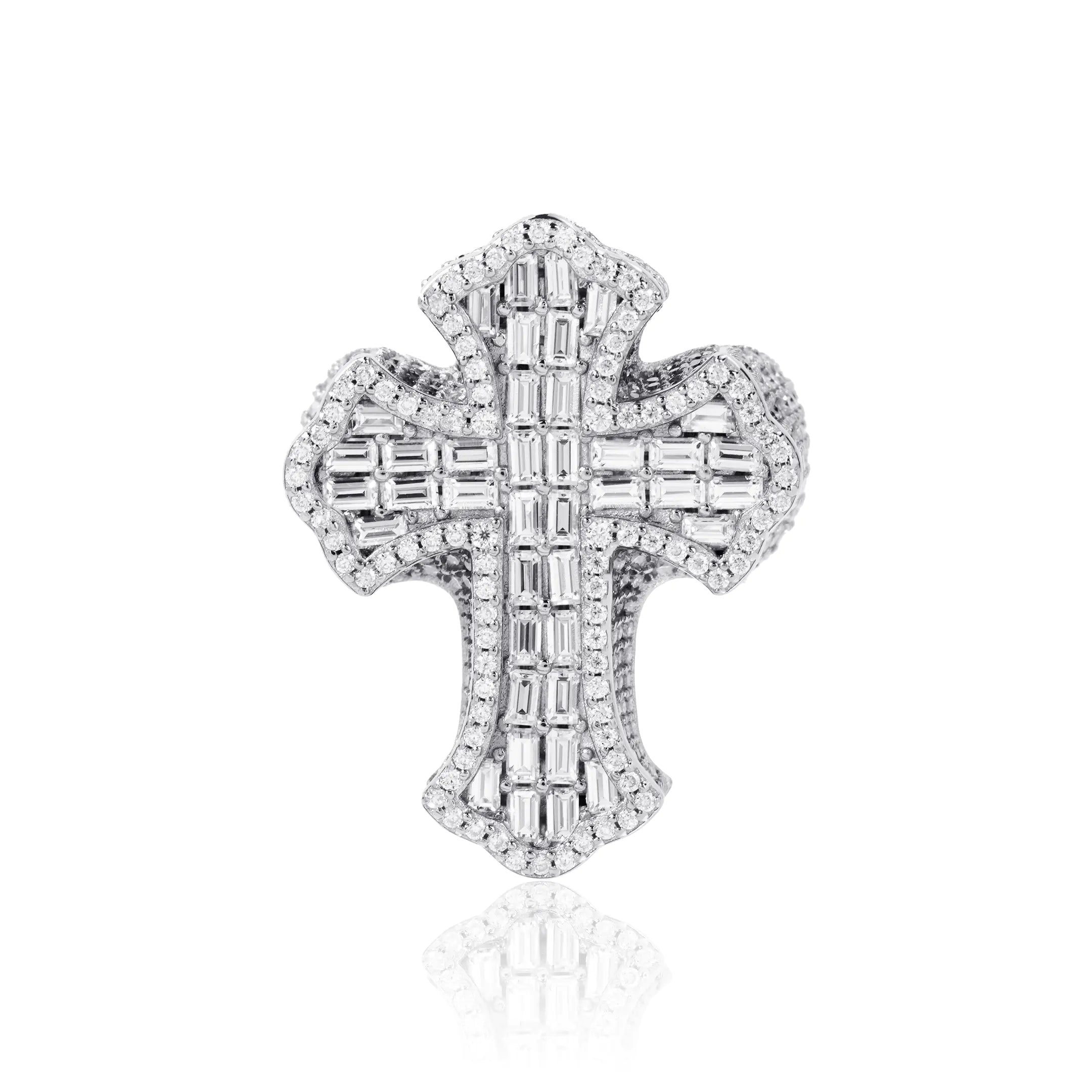 S925 Moissanite Cluster Cross Ring