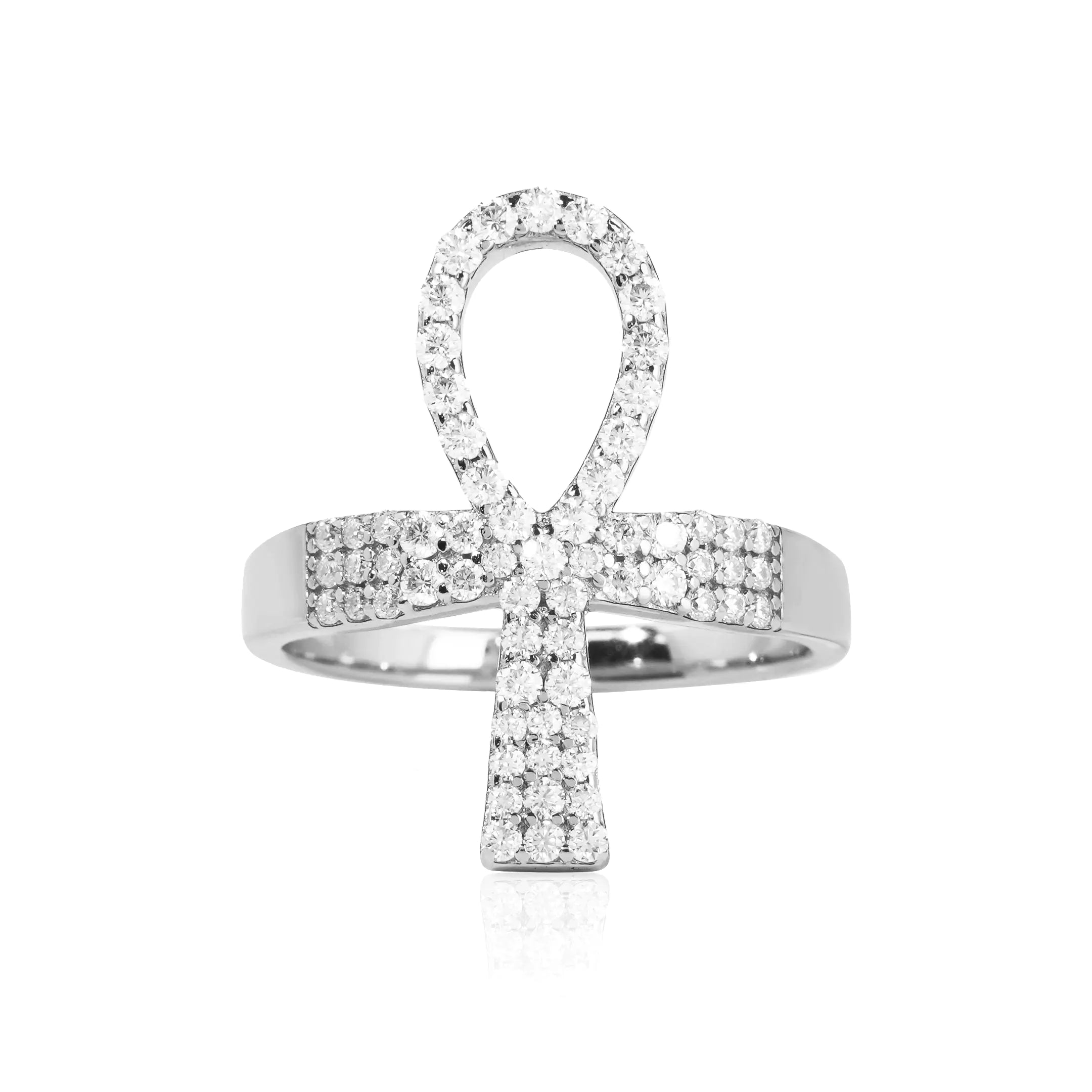 S925 Moissanite Ankh Ring