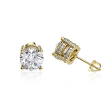 S925 Silver Moissanite Halo Stud Earrings