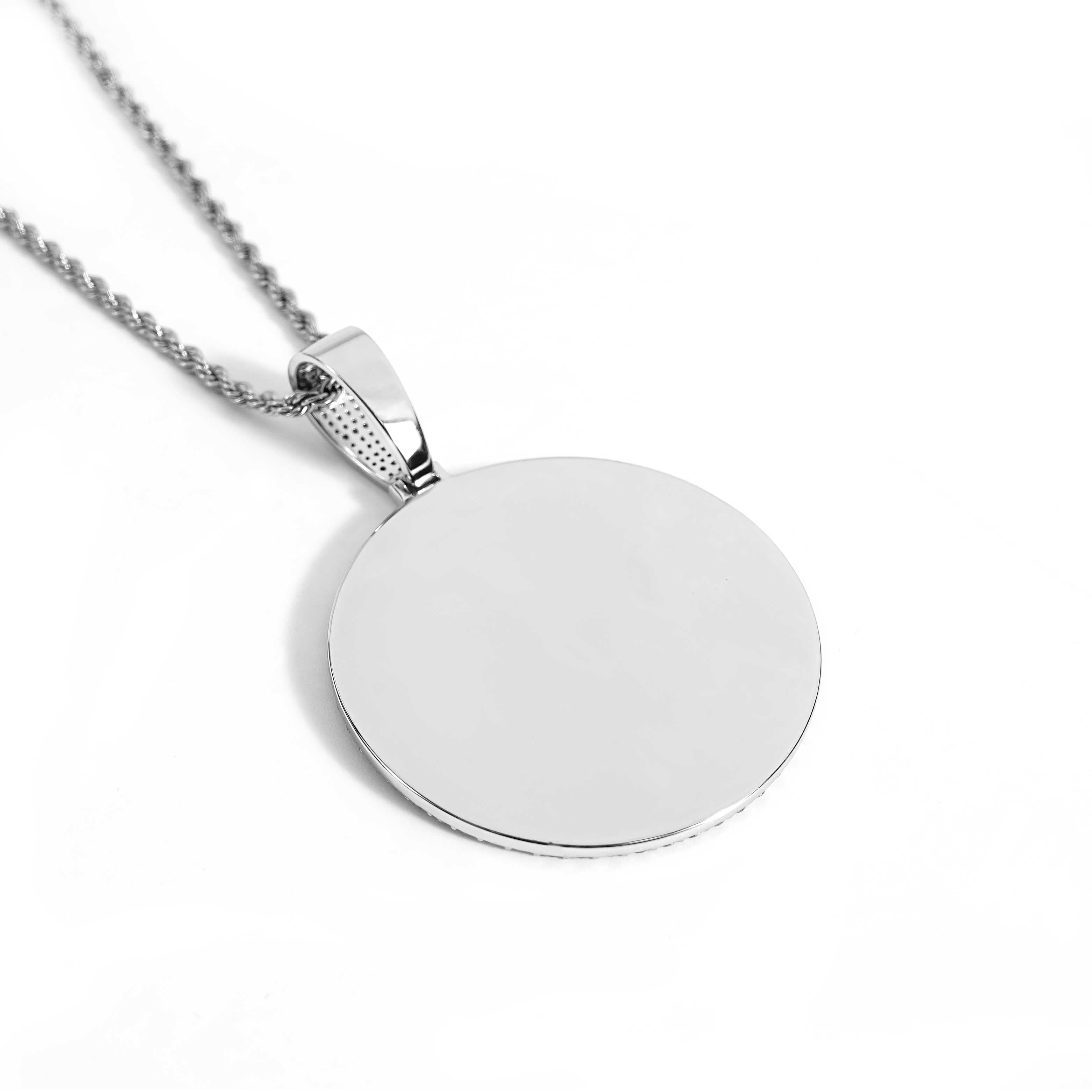 Custom 50MM Two Row Moissanite Round Photo Pendant