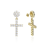 S925 Silver Moissanite Flower Cluster Cross Stud Earrings