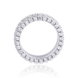 S925 Moissanite Two Row Stone Side Eternity Ring