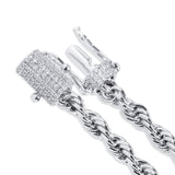 4MM Rope Chain With Moissanite Clasp