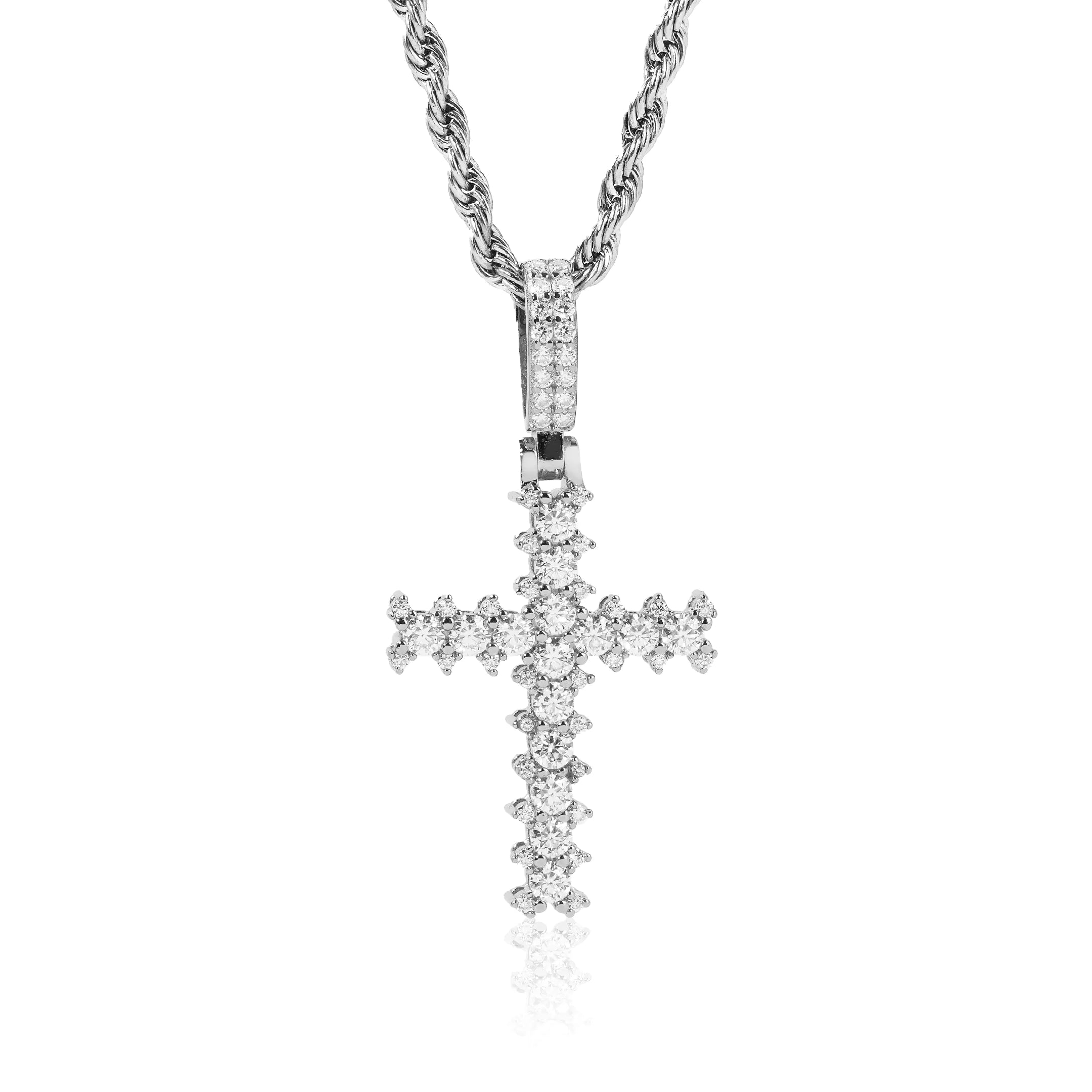 S925 Moissanite Spiked Cross Pendant