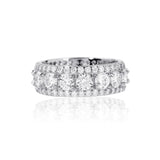 S925 Moissanite Three Row Ring