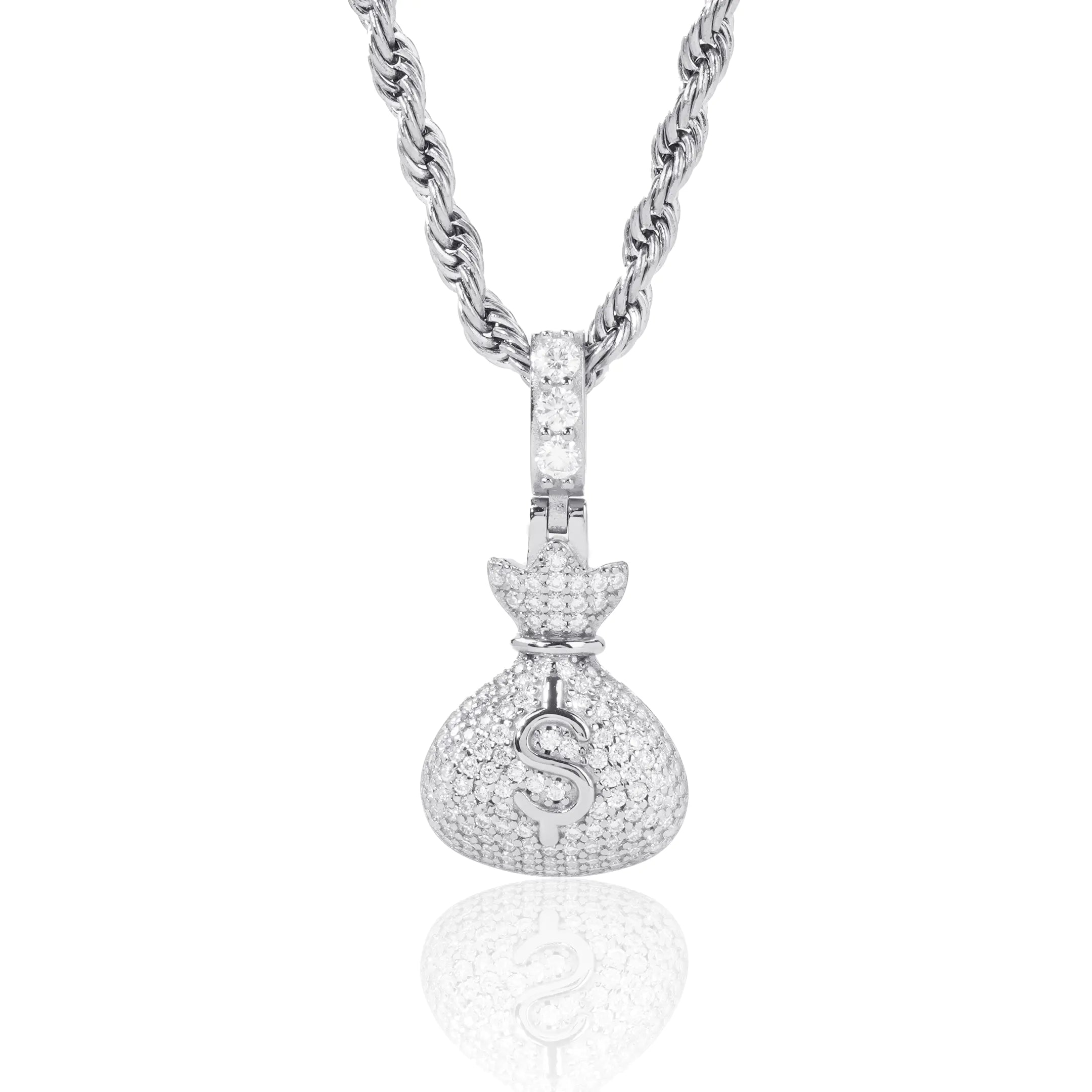 S925 Moissanite Mini Money Bag Pendant