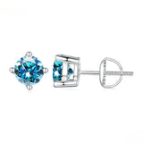 S925 Rare Color Moissanite Stud Earrings