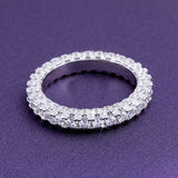 S925 Moissanite One Row Stone Side Eternity Ring