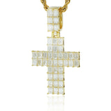 S925 Moissanite Baguette Cross Pendant