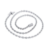 4MM Rope Chain With Moissanite Clasp