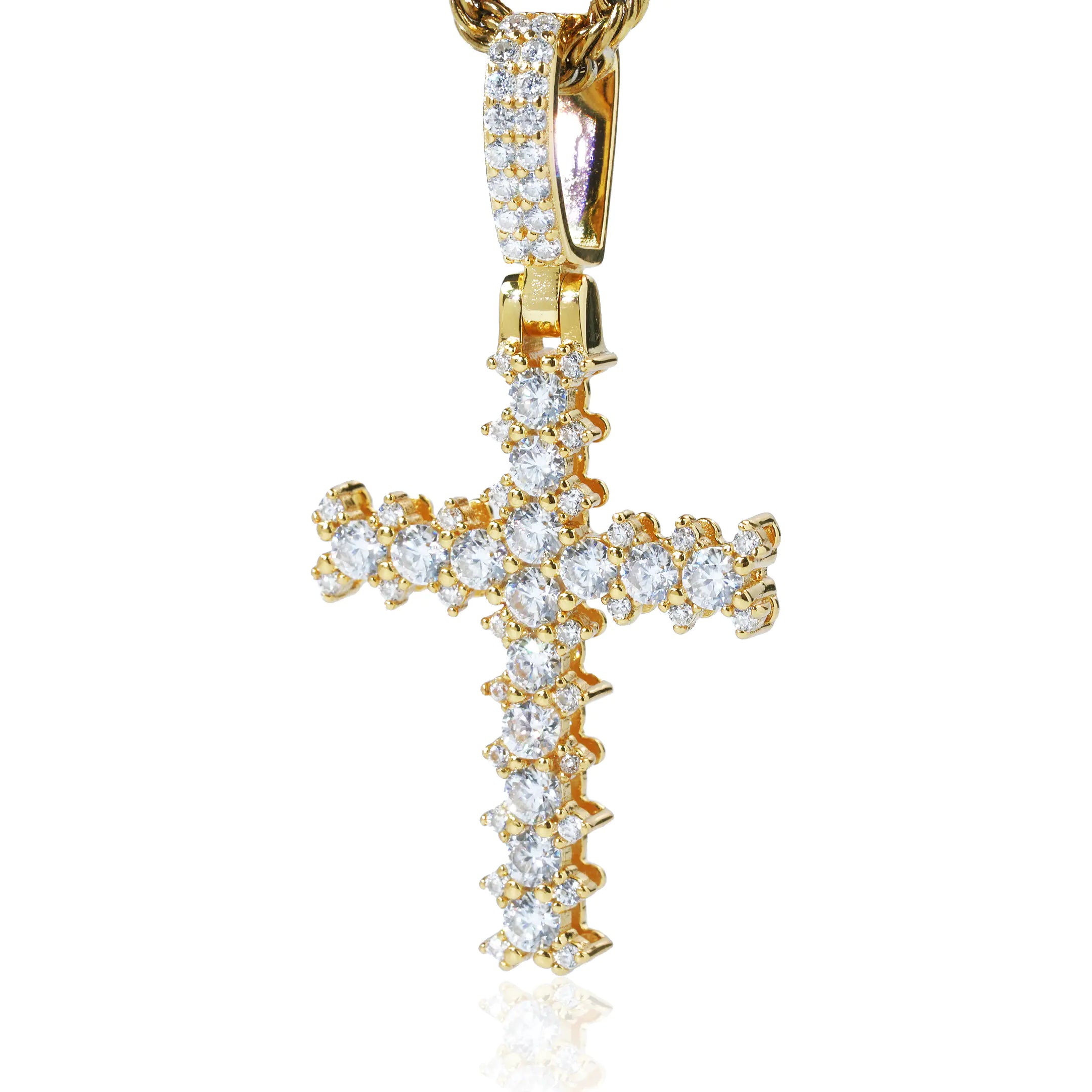 S925 Moissanite Spiked Cross Pendant