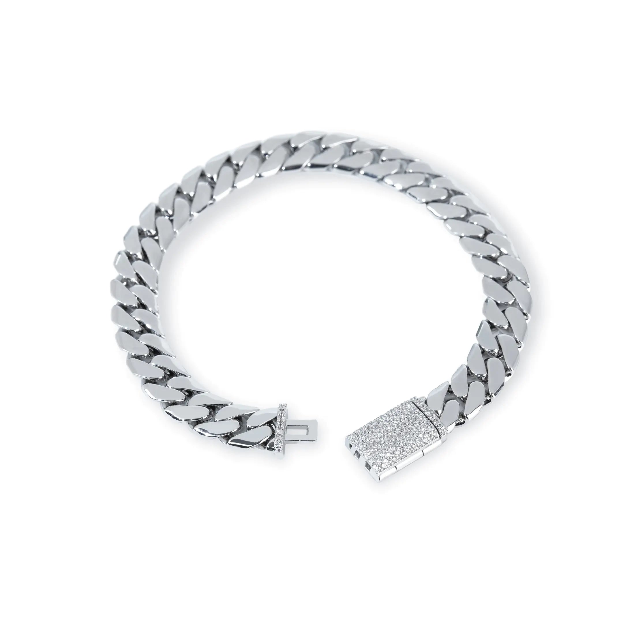 Iced Clasp Prong Miami Cuban Bracelet