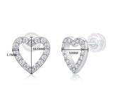 S925 Moissanite Heart Shape Earrings