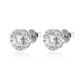 S925 Silver Moissanite Cluster Solitaire Earrings