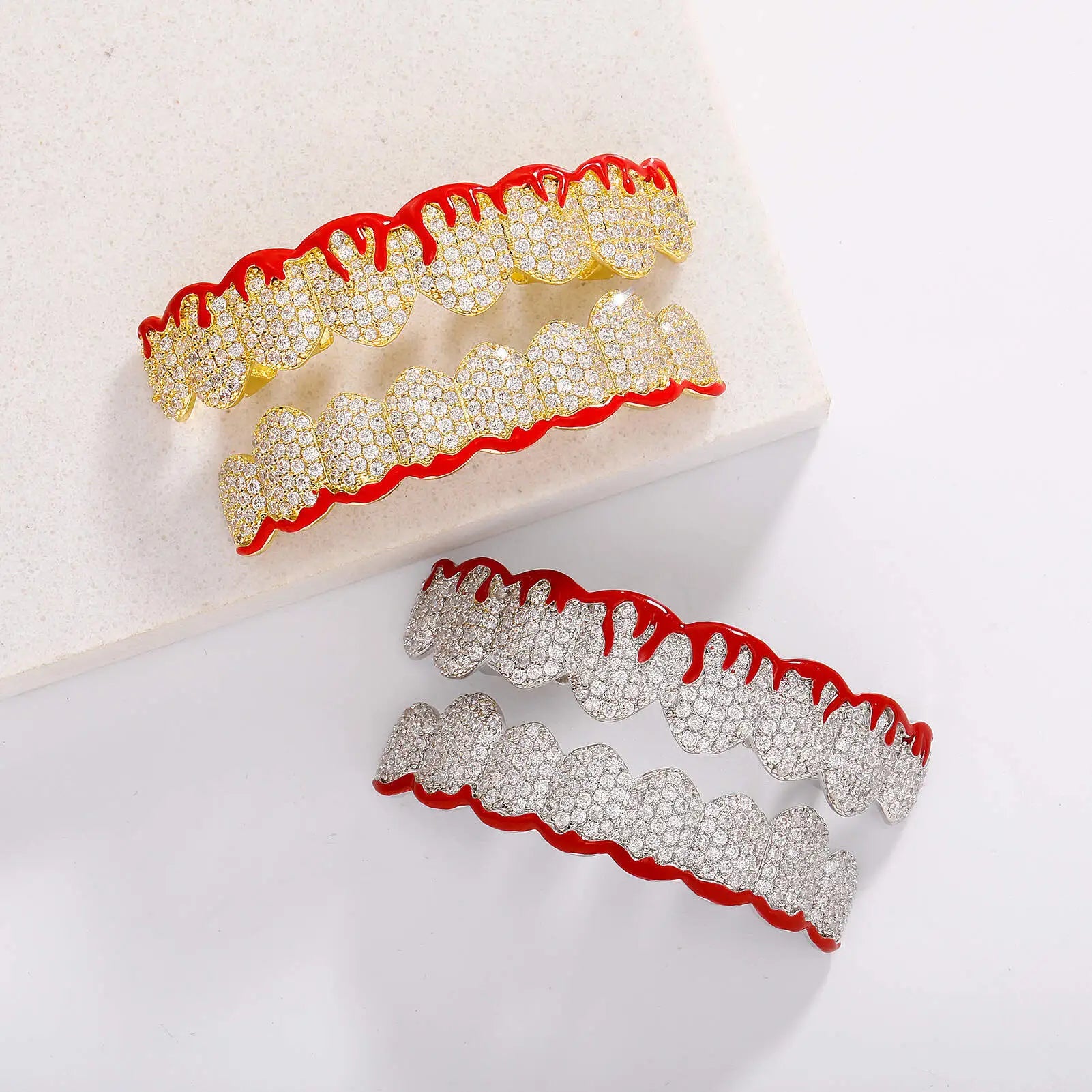 Custom Bloodshed Enamel Iced Grillz