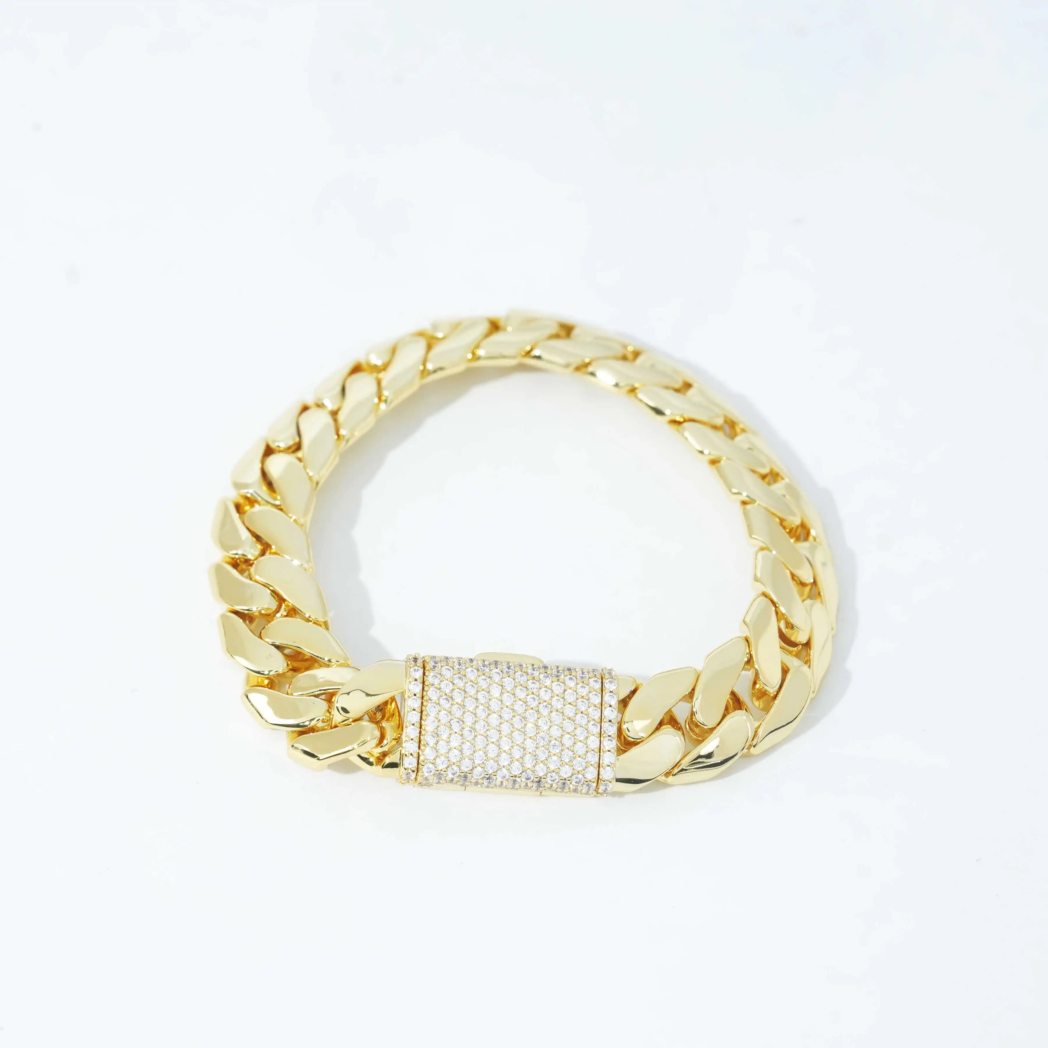 Iced Clasp Prong Miami Cuban Bracelet